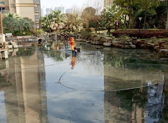 光山景观池淤泥清理